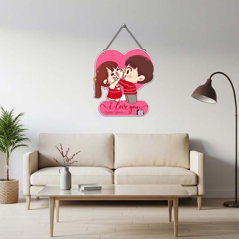 GIFTMEBAZAR Romantic Couple Wall Hanging Decoration Wall Art Home Decor Gift For Valentines Day, Anniversary, Birthday, Husband Wife, Girlfriend Boyfriend
